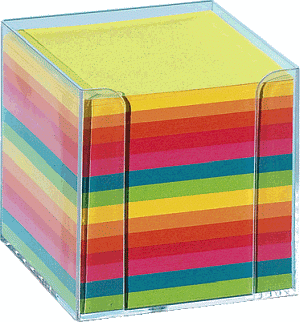 Folia Zettelbox 9902 glasklar, lose Zettel neonfarbig (sortiert)