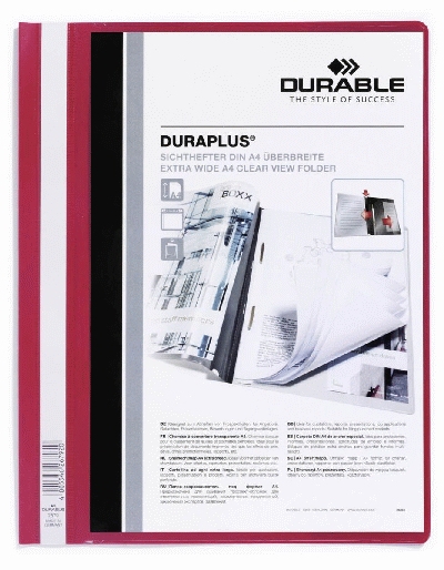 Durable Angebotshefter DURAPLUS® - strapazierfähige Folie, A4+, rot