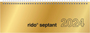 Rido Tischkalender Modell septant - 1 Woche / 2 Seiten, 30,5 x 10,5 cm quer, gold