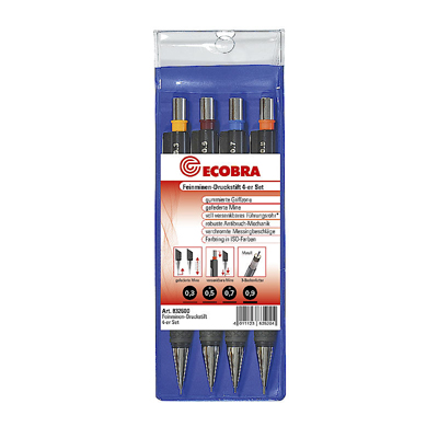 Ecobra 832600 Feinminen-Druckstift 4er-Set